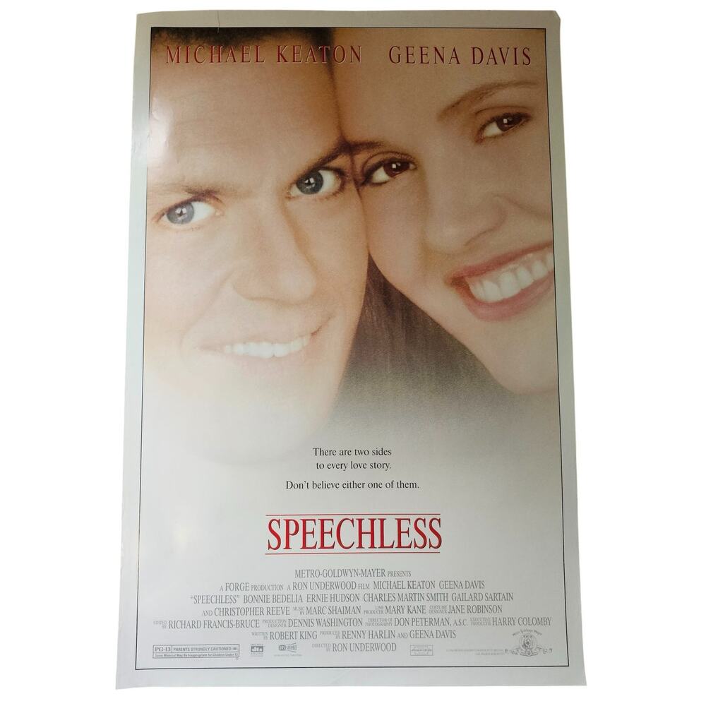 vintage speechless Gina Davis Michael Keaton movie poster 27"x40"